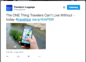 Travelpro Tweet