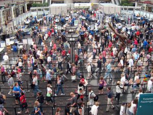 The TSA Security lines at Denver International Airport