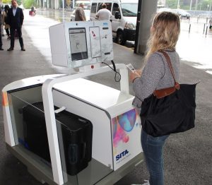 Leo the luggage robot at the Geneva Airport in Switzerland