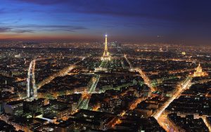 Skyline of Paris, France at night. Imagine a business travel trip like this!