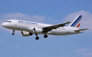 An Air France flight, a nice plane for international air travel