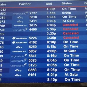 Check the departure board when your flight gets canceled