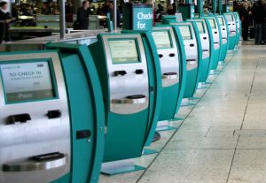 Self-check-in kiosks is often the dirtiest place in the airport.