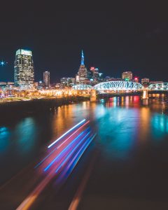 The Nashville skyline at night