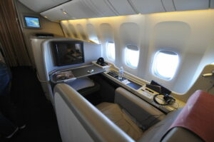 A first-class seat like this would be ideal for a long-haul flight