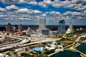 Aerial photo of Milwaukee, Wisconsin