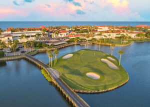 Aerial view of a golf course in St. Augustine Florida