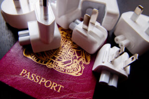 Passport and Apple plugs in different formats. Protect your electronics when you travel overseas.